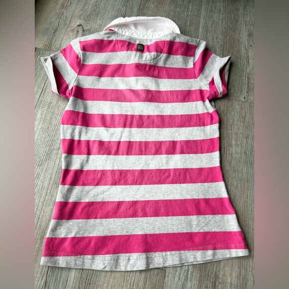 Girls ‘McGregor’ pink & grey striped Polo T-shirt. Like new. - Picture 7 of 8